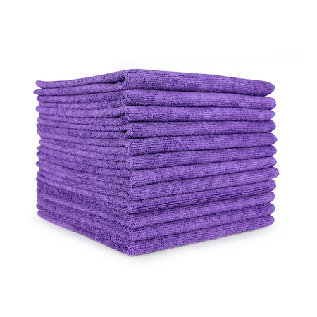 Monarch Brands Microfiber Cloths - 16in x 16in, Purple, 180PK M915100PU-CS